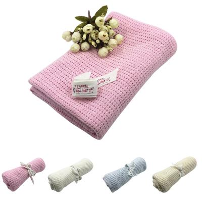 Weiche warme Baumwolle für Babys, einfarbig, gestrickt, gehäkelt, rechteckig