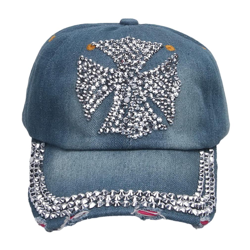 Crown Studded Rhinestone Baseball Cap