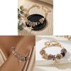 Elegant Leopard Print Cross Charms Adjustable Copper Bracelet For Women