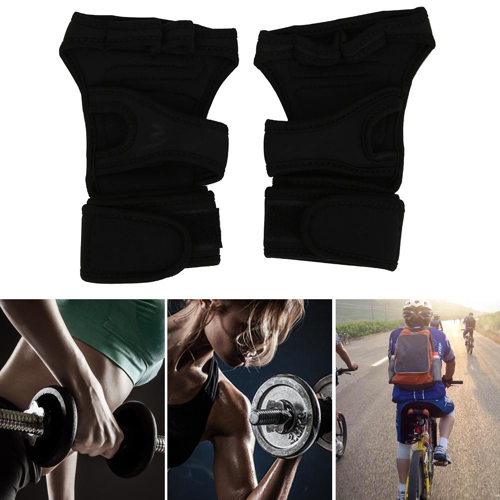 1Pair Leisure Fitness Neoprene Sporting Gloves Silicone Antiskid Hook&loop Fixed(black M )