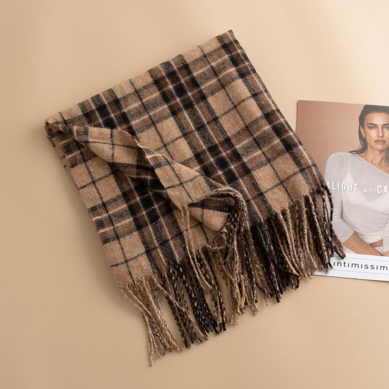 Japanese and Korean Plaid Cashmere Plaid Scarf Women's Winter Versatile Couple Warm Scarf