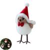 Christmas Ornament Bird Design Wearing Santa Hat Decorative Hanging Pendant Home Garden Festive Holiday Party Decor