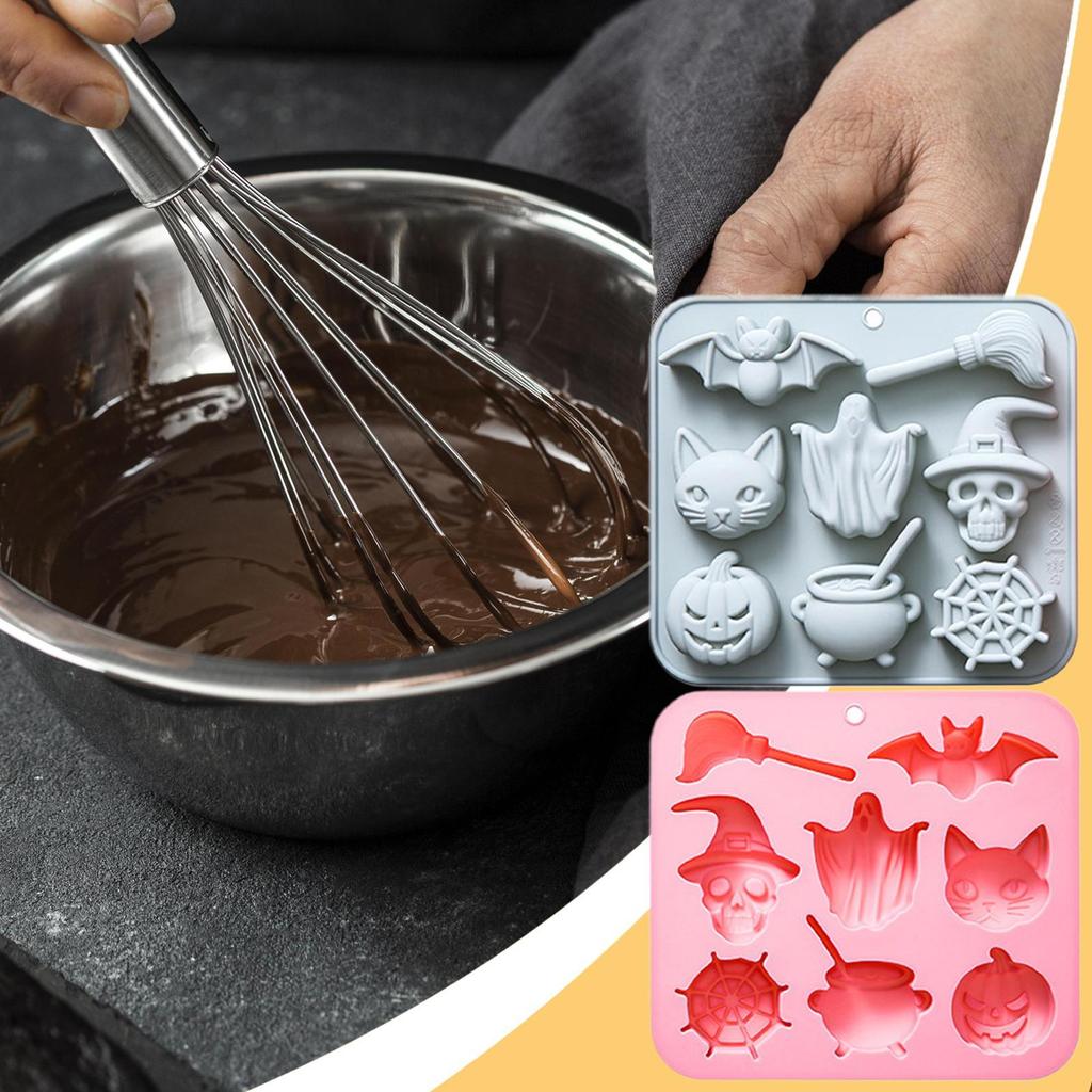 Halloween Silicone Mold Homemade Cake Mold Nonstick Silicone Pumpkin Mold Skull Bat Ghost Shape Chocolate Candy Mold Baking Tool