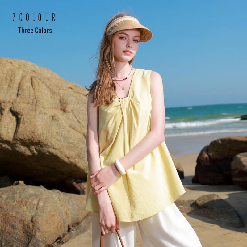 Sancai V-Neck Sleeveless Twisted Knot Top M