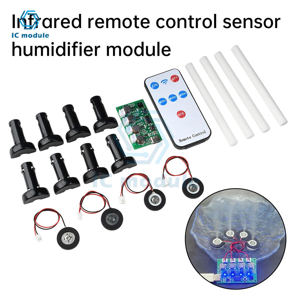 DC 5V Four-Jet Humidifier Module Atomization Control Board Diy Ultrasonic Atomizer Type C Support RF Infrared Remote Control