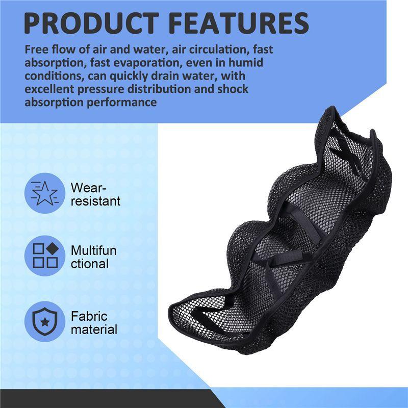 Y90A-Motorcycle Mesh Seat Cover Cushion Guard Pad Insulation Breathable Sun-Proof Net For Honda CB190 CB190X