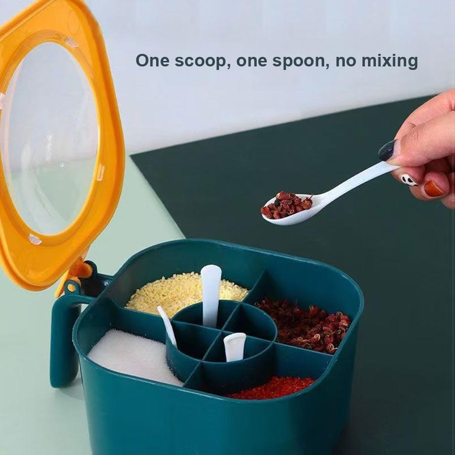 Multi-Functional Kitchen Spice Box Set, Home Use Seasoning Box, Divided Compartment Kitchenware Set