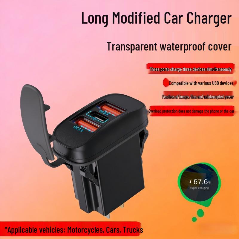 

Dual QC+PD Boat-Shaped Cross-Border Car and Motorcycle USB Charger no