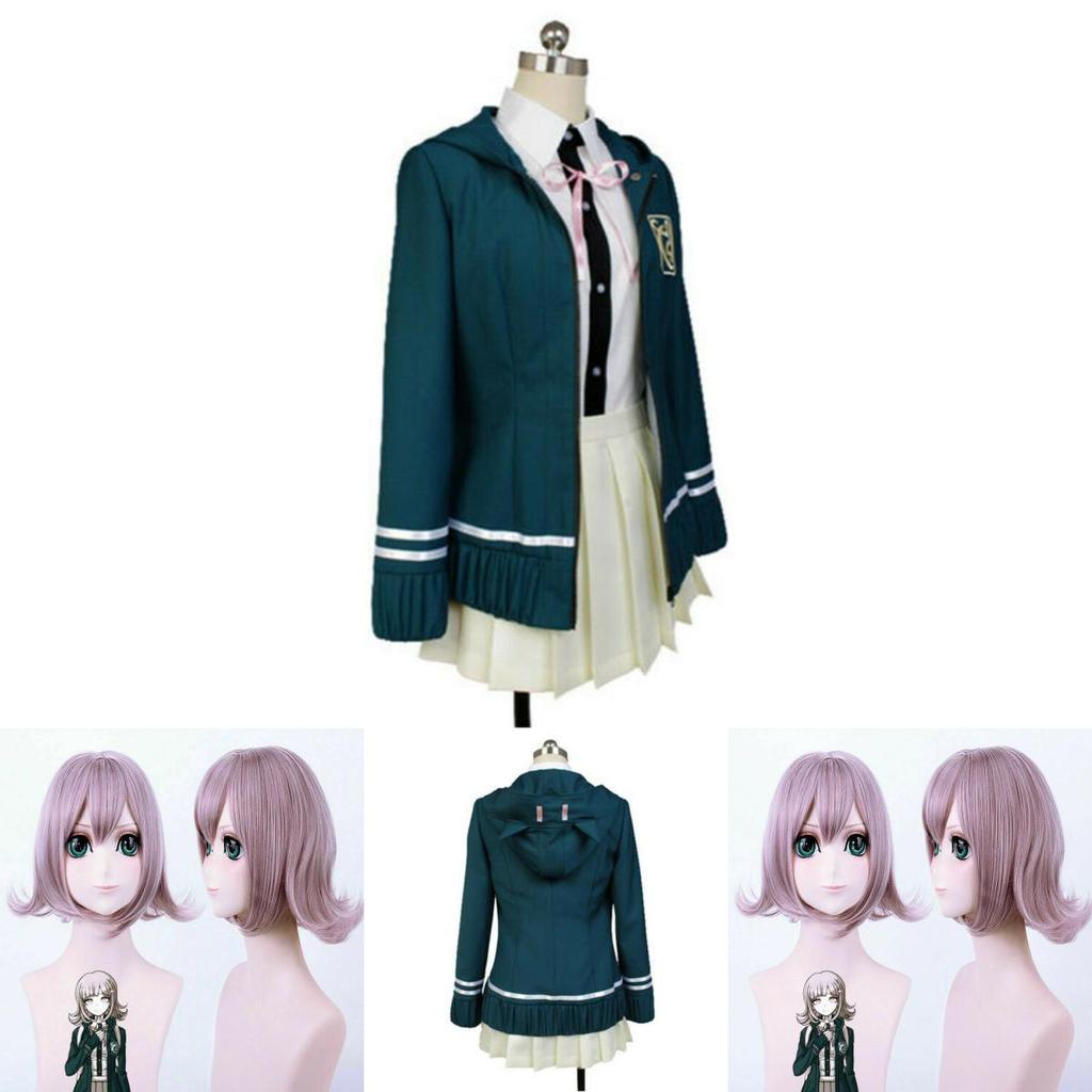 Danganronpa Chiaki Nanami Halloween Kostüm Set Mit Stilvoller Jacke Hemd Und Rock