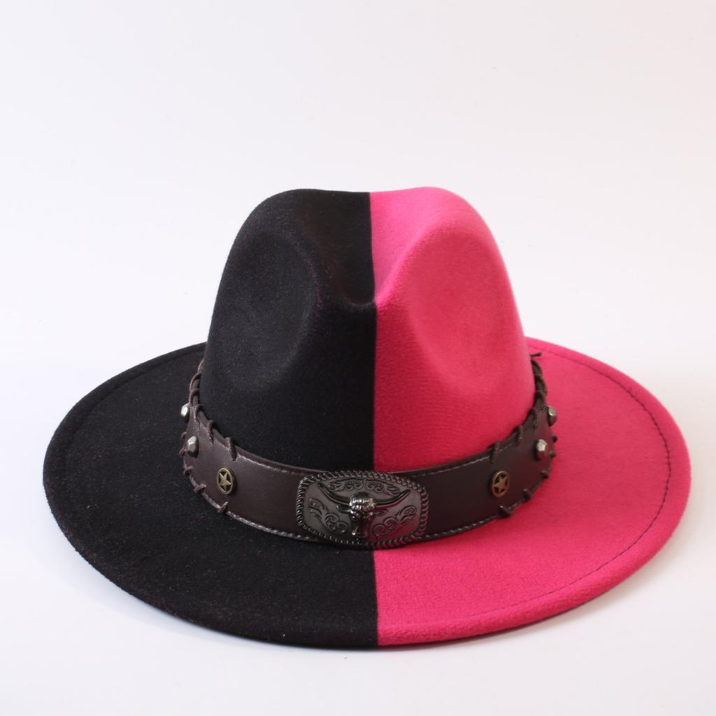 Popular European and American Classic Double-color Wide-brimmed Top Hat Men's and Women's Fashion OL Style Cowboy Hat Jazz Hat