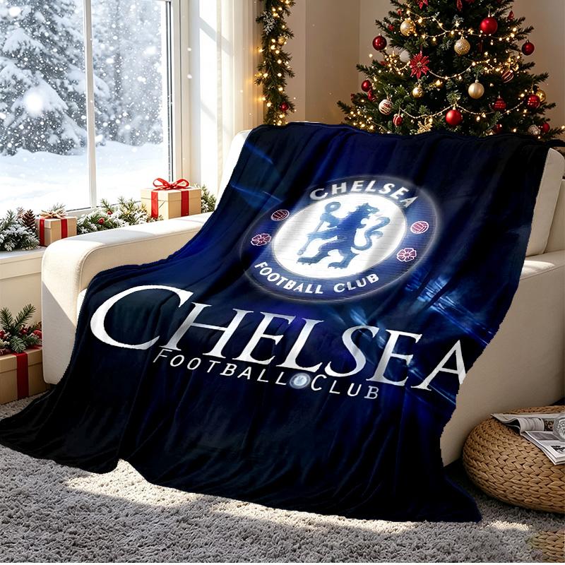 Football club.C Pattern Blanket for Home Decoration, Bed, Sofa, Car Travel, Camping, Suitable for All Seasons, Birthday Christmas Gift