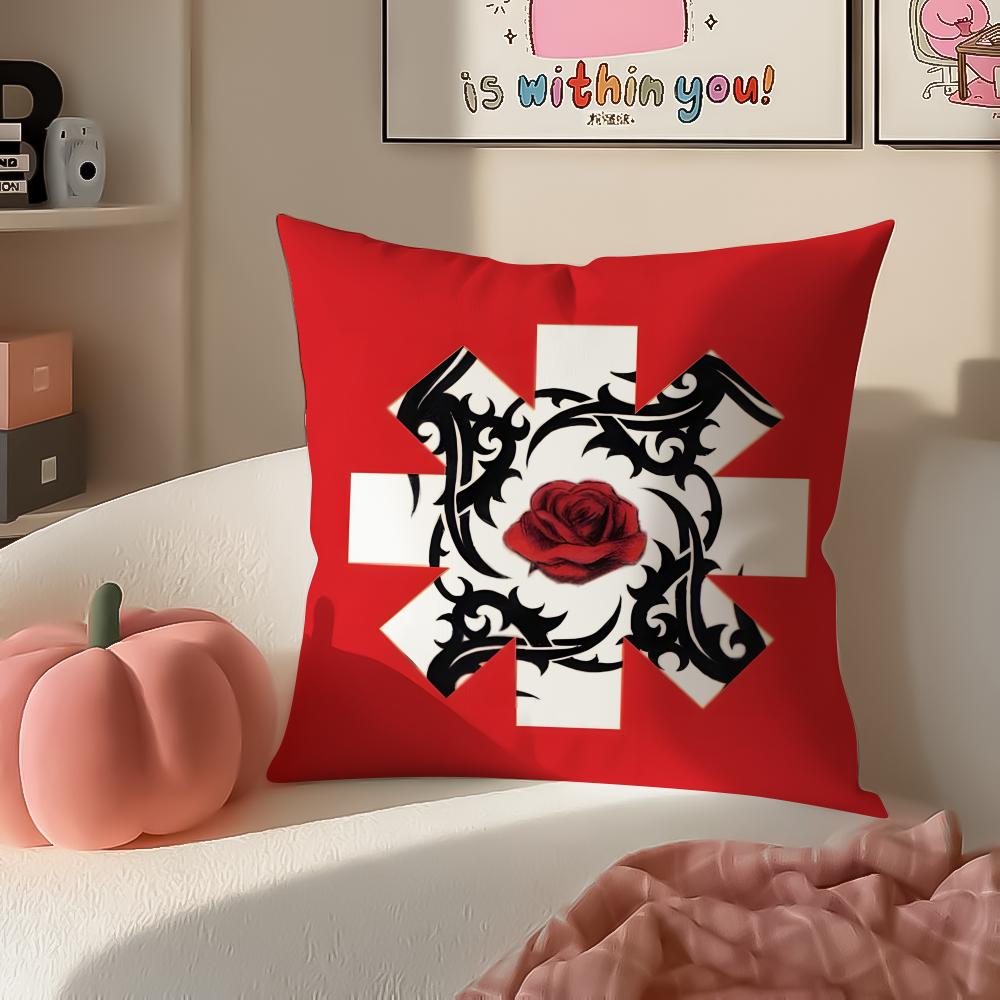 Energetic American Band RRed Hot Chili Peppers Cushion Cover Pillowcase Short Plush Invisible Zipper Room Sofa Cushion Cover
