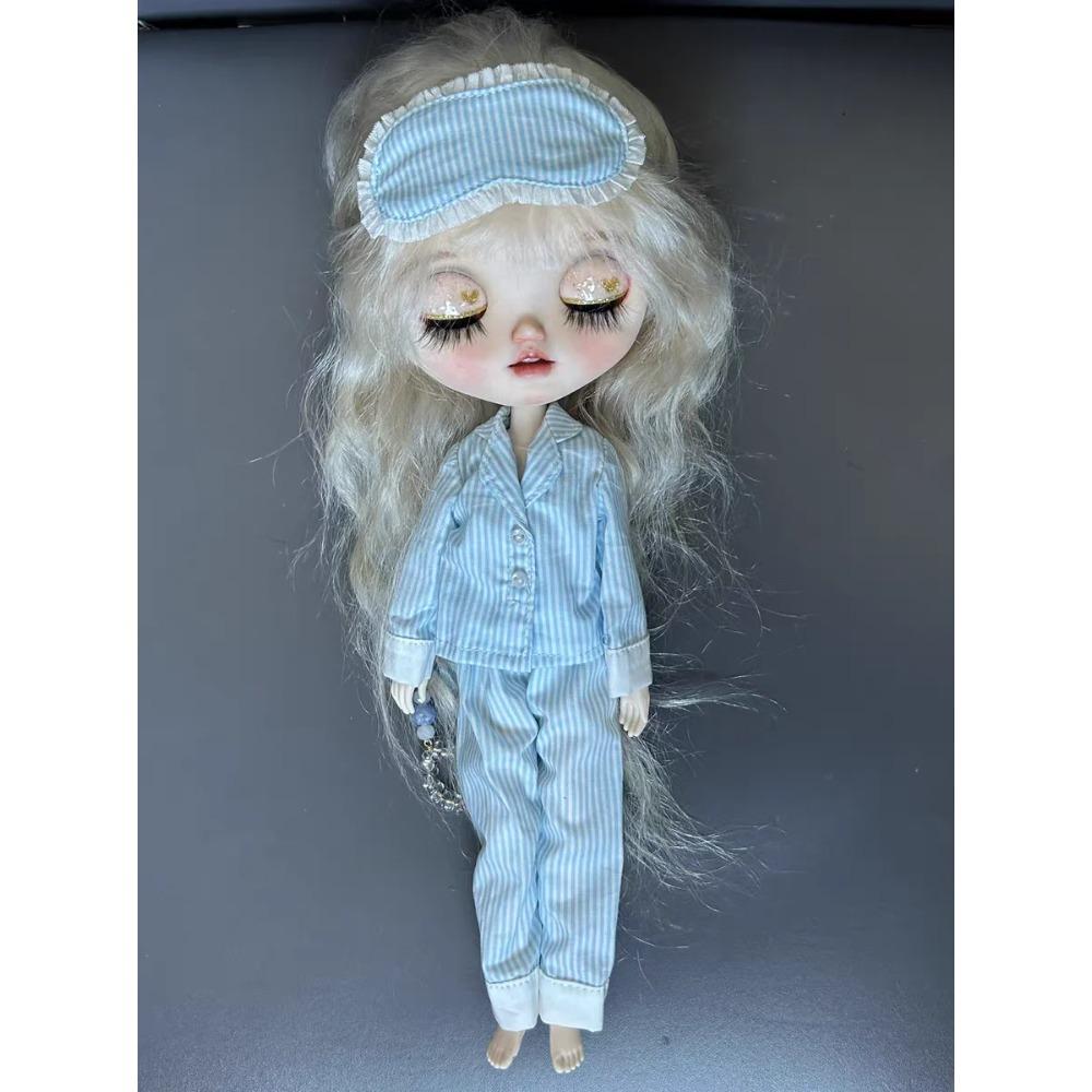 3 Stück/Set Puppe [Augenmaske+Oberteil+Hose] Blyth Pyjama 1/6 Puppen Outfit (Passend für ICY, Big Fish) Puppenzubehör