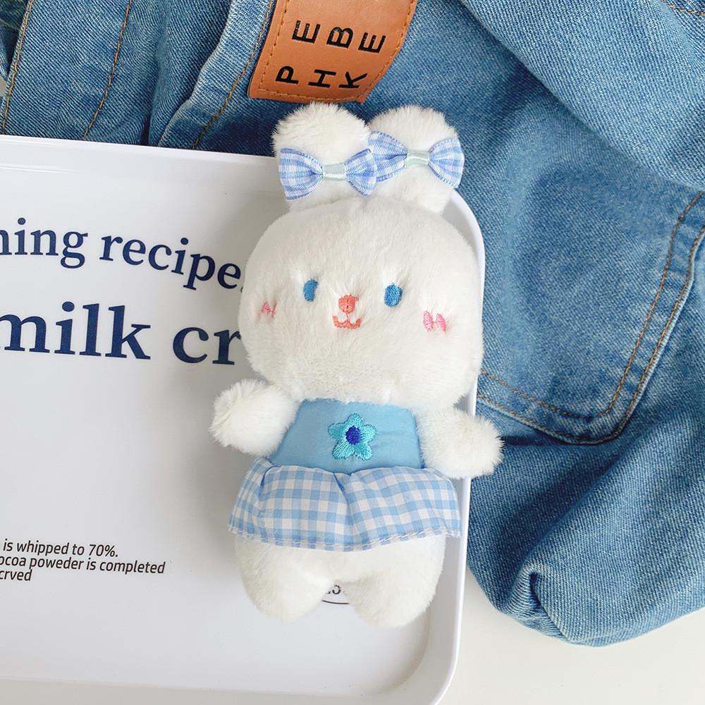 Adorable Blueberry Bunny Plush Toy With Lace Apron Soft Stuffed Animal Doll