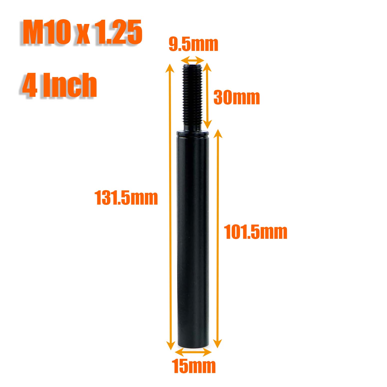 

M10X1.5 M10X1.25 M12X1.25 Car Gear Shift Knob Extender Extension Lever 2 3 3.5 4 Black Universal