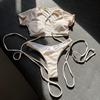 2025 Tie-Up Striped Cutout Drawstring Bikini Set - European & American Style