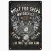 Born to Ride Motorcycle Tin Signs, Retro Metal Sign Plaque, Vintage Wall Decor, Garage, Bar, Man Cave, Decorative Plate
