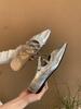 Fashion Retro Pleated Pumps Women Sexy Shoes Lace Up Solid Pointy Toe Chunky Med Heels New Style Pumps Summer Casual Shoes Designer