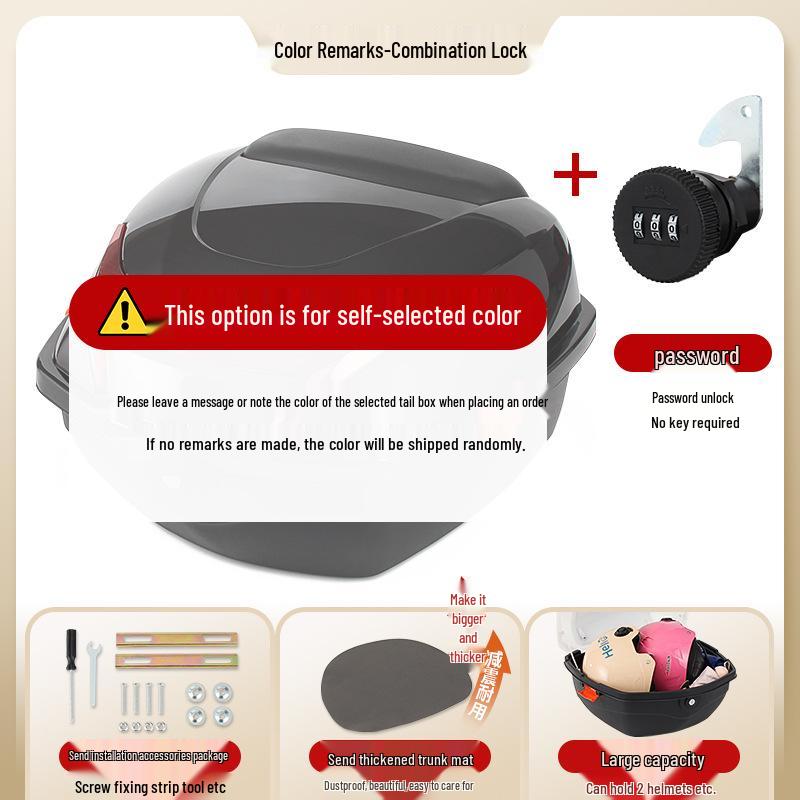 Electric Car & Motorcycle Large Trunk Box - Anti-Shake Universal Storage for Electric Bicycles