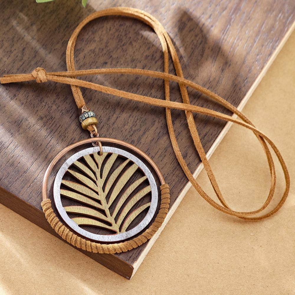 Damen Mode Türkis Muschel Anhänger Elegantes Stammes Halskette Brauner Anhänger Halsketten Schmuck