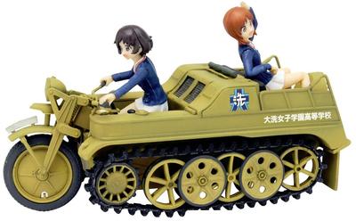 PLATZ Girls Und Panzer the Movie Miho and Kettenkrad Oarai Academy Specification Acrylic Keychain Included Scale Plastic Model Yukari's Girls' 1/35
