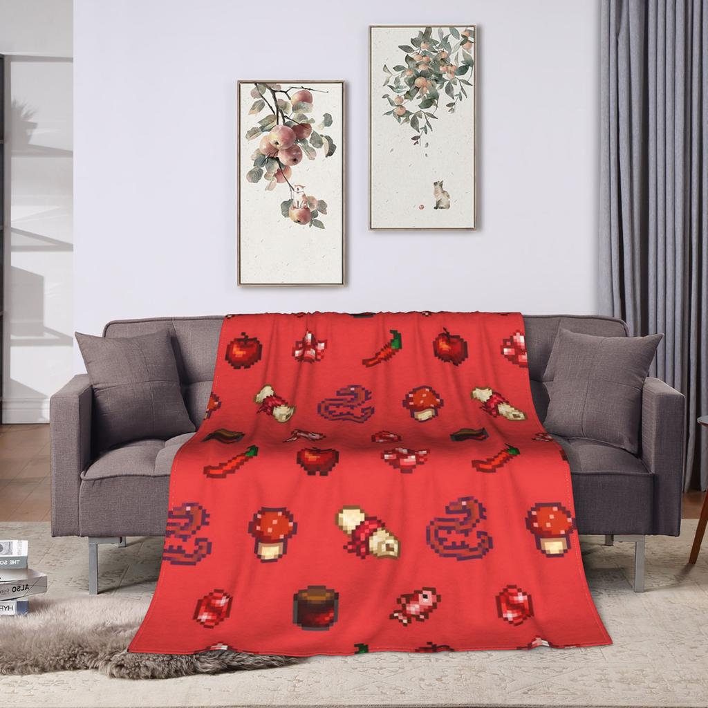 Stardew Valley Animals Chicken Flannel Blanket Warm Soft Throw Blanket for Outdoor Airplane Travel Bedspread Sofa Bed Cover