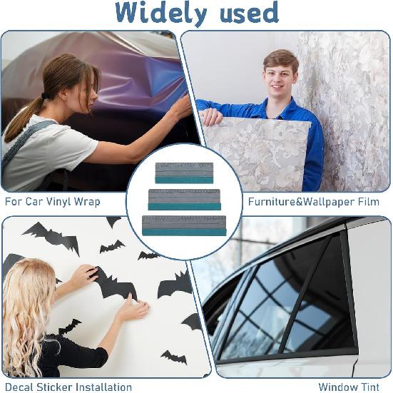 3 Pcs Vinyl Squeegee Tool Large Size Car Window Tint tallation Tool Felt Edge Squeegee Sign Making Wrap Tool for Wallpaper Smoothing Vinyl Graphic