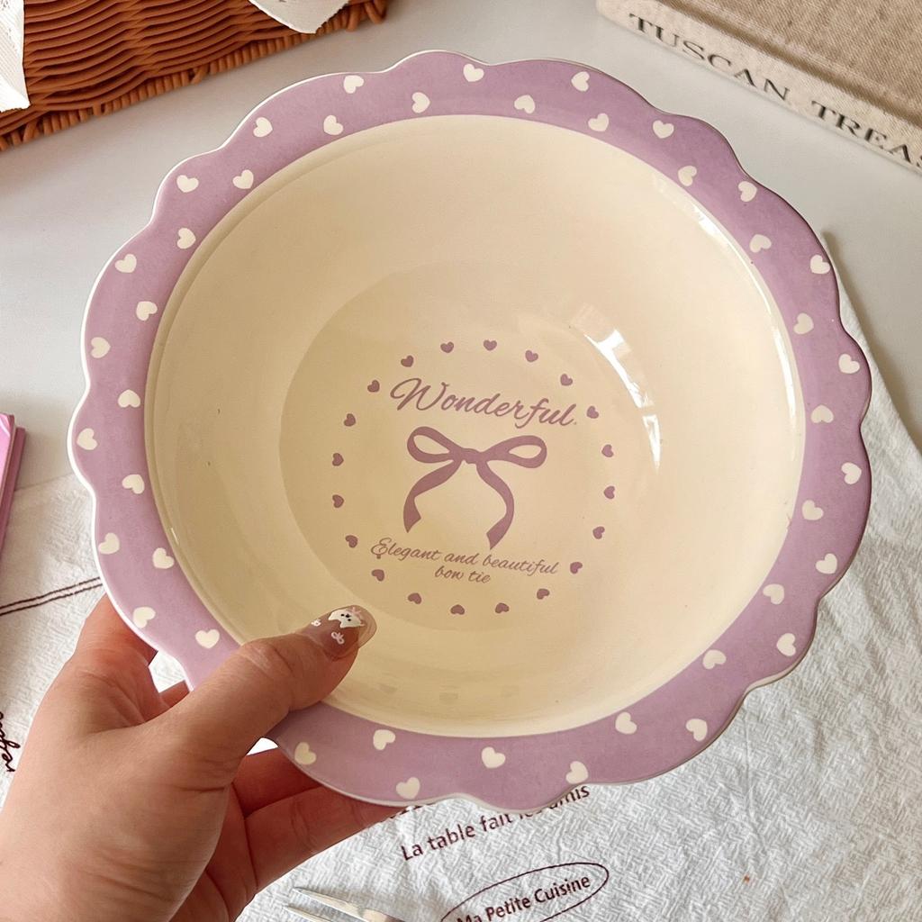 Ceramic Dinner Plate, Simple Straw Hat Bowl, Fruit Plate, High-Value Salad Bowl, Cute Dessert Bowl, Household Soup Bowl, Instant Noodle Bowl