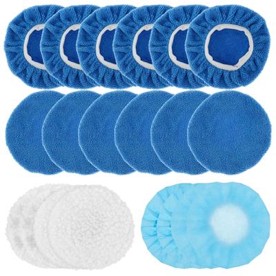 20Pcs Car Buffer Polisher Pad Soft Microfiber Polishing Bonnets 5-6in Car Waxing Cover Durable Auto Waxing Polishing Accessories