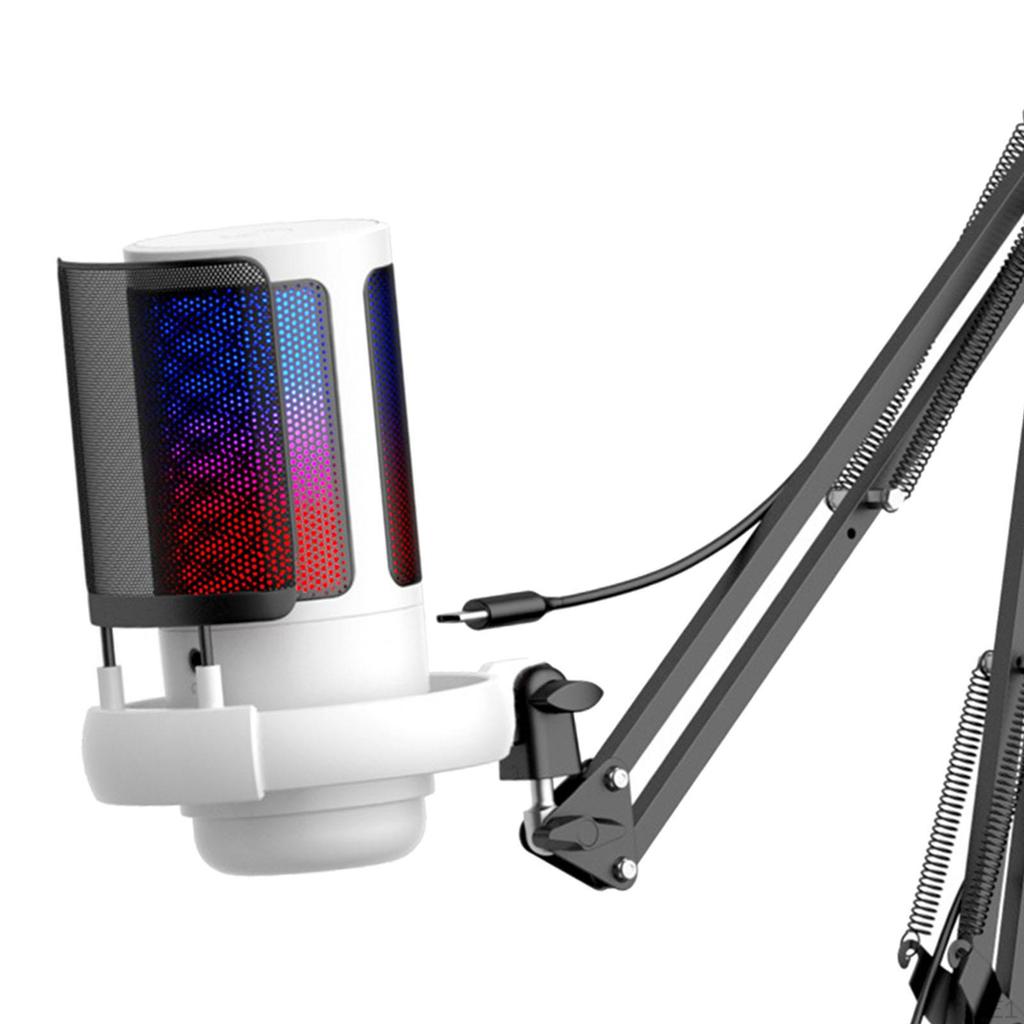 Gaming USB Podcast Angle Adjustable Computer Mic with Flexible Hanging Arm for PC