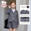 Conjunto de Blazer e Saia Plissada Estilo JK para Meninas da Academia Fuluomi