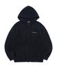 Wkndrs Hairy Knit Zipup Hoodie (Black)