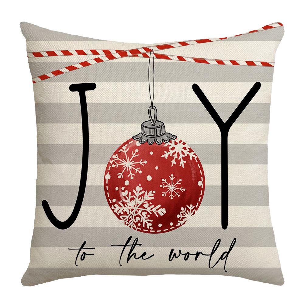 

Red Atmosphere Snowflake Element Letter Print Christmas Holiday Warm Pillow Case Home Decoration Sofa Cushion 45 * 45Cm (without core)