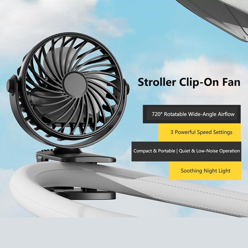 Xiaomi Portable Electric Fan 720° Rotating Hanging Clip Fan With Night Light Rechargeable Air Cooler For Outdoor Camping Fan
