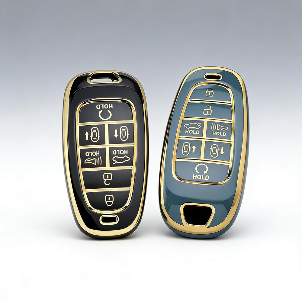 TPU Key Fob Case for Hyundai Sonata/Nexo DN8/Santa Fe TM/Tucson NX4/Staria/Ioniq 7 Buttons Protective Car Key Cover Accessories