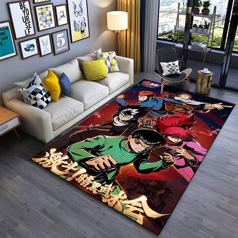 Anime Style Fighting Characters Carpet Suitable As a Non-slip Mat for the Living Room or Bedroom Sofa