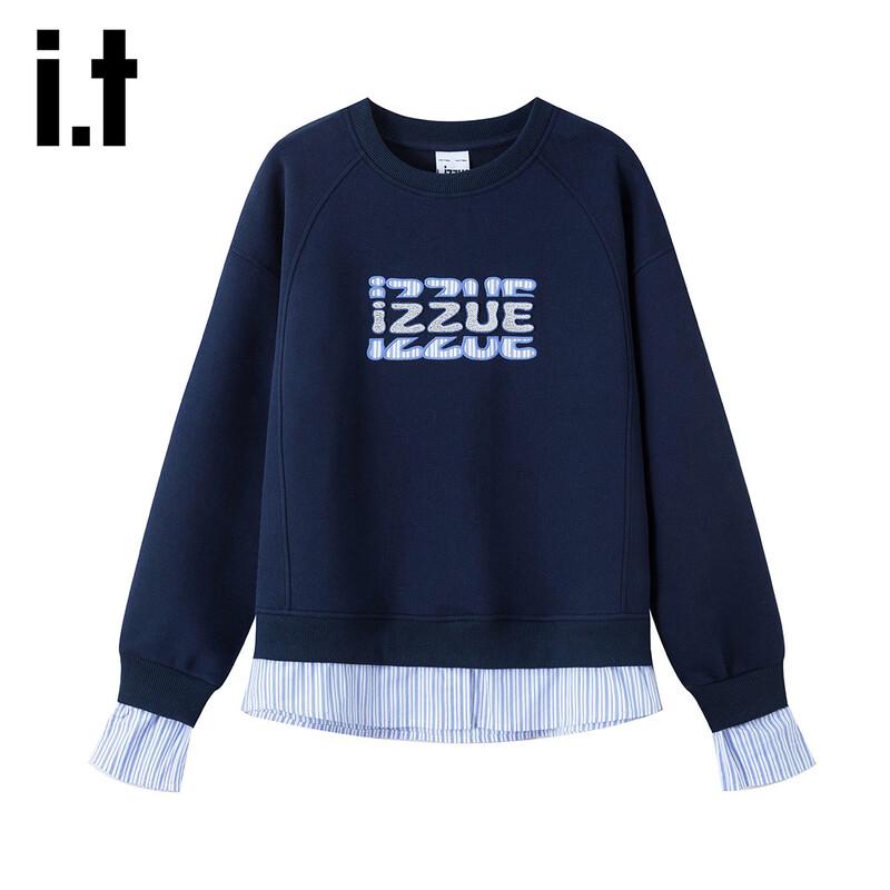 

Izzue IT Women s Embroidered Color Block Faux Two-Piece Sweatshirt M