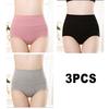 3PCS/Set Women's High Waist Cotton Panties Briefs Soft Breathable Comfy Underwear Plus Size M-3XL