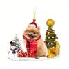 Acrylic Christmas Colorful Tree Dog Car Accessories For Adorable Holiday Decoration