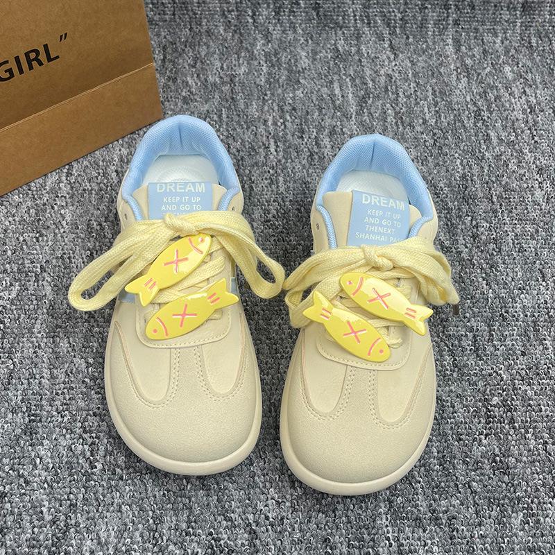 Little White Shoes Round Head Thick Baseplate Women's 2025 Spring New Versatile Height Increase Casual Shoes Lightweight Versatile Casual Women's Shoe
