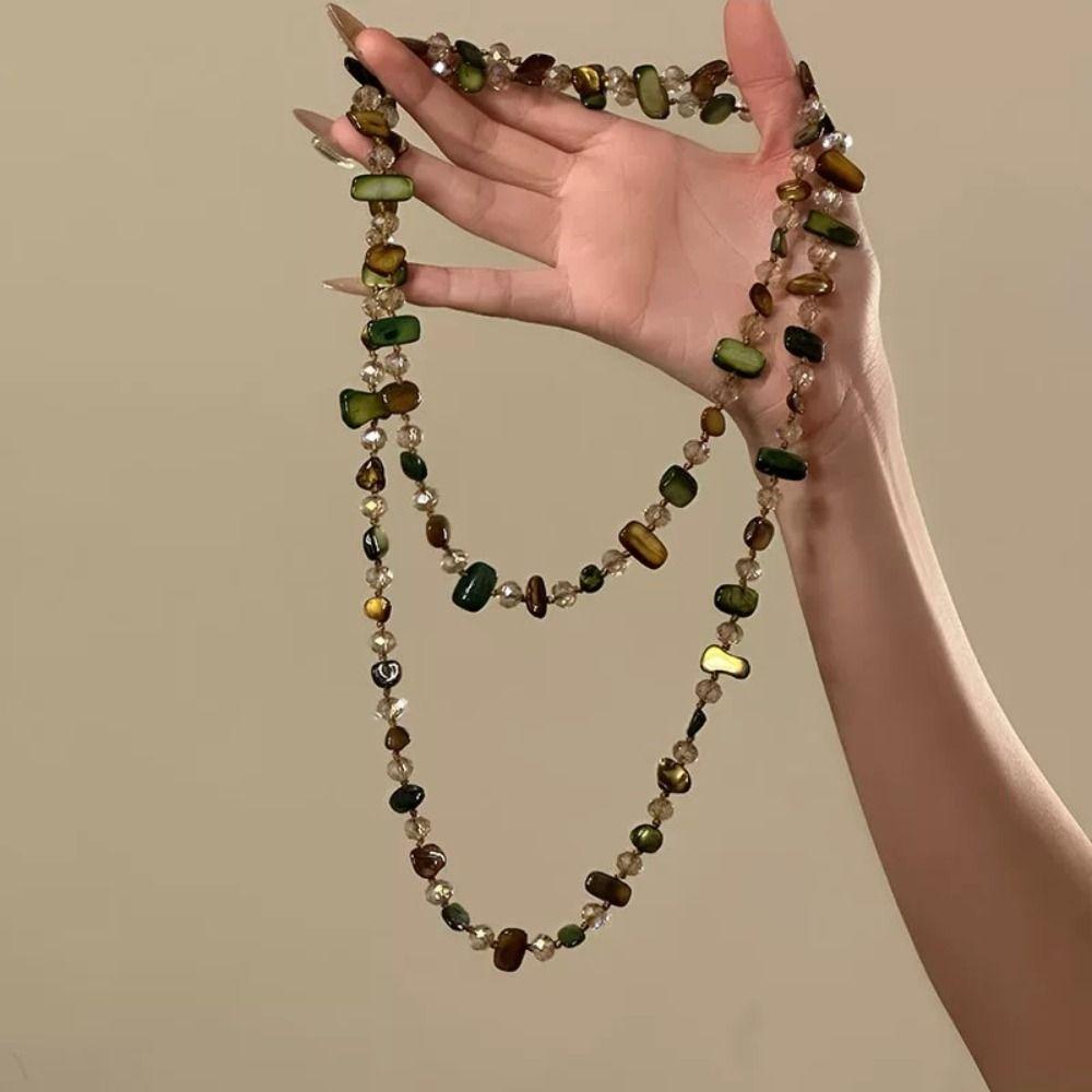 Creative Bohemia Pendant Necklace Retro Double Layer Necklace Vintage Long Sweater Chain  Women