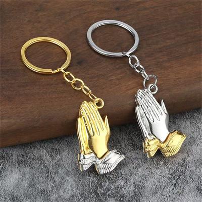 15 Stück Elegantes Anhänger-Schlüsselanhänger-Ornament mit betenden Händen Perfekt für Reisende, Gläubige, die spirituelle Behaglichkeit suchen