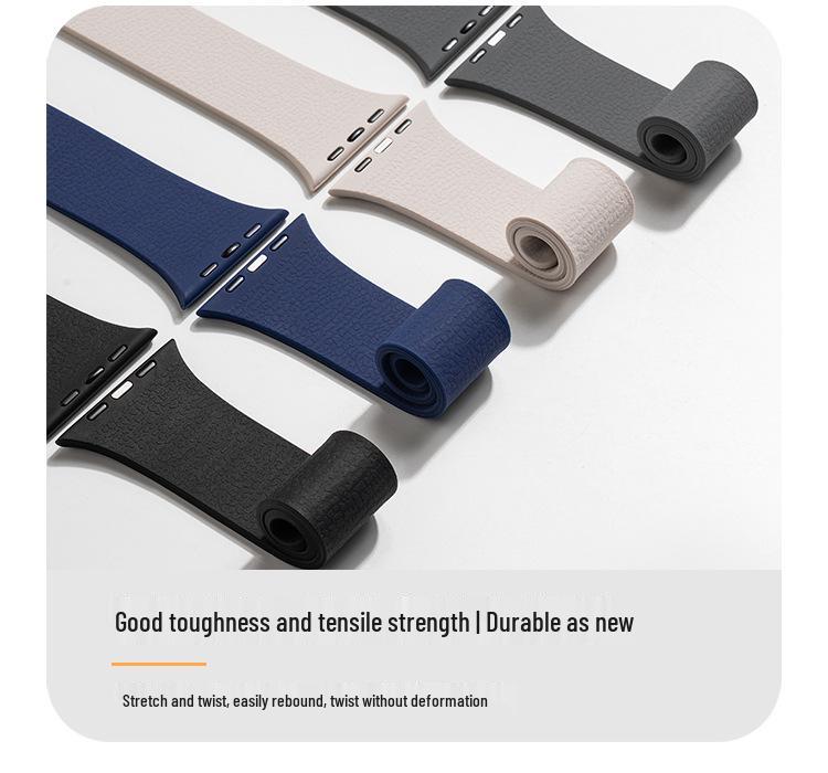Lychee Pattern Magnetic Silicone Sports Watch Strap, Compatible with Apple S7, S8, S9, S10, S11, New SE
