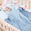 Baby Knitted Heart Pattern Crochet Swaddle Wrap With Windproof Cotton For Newborns