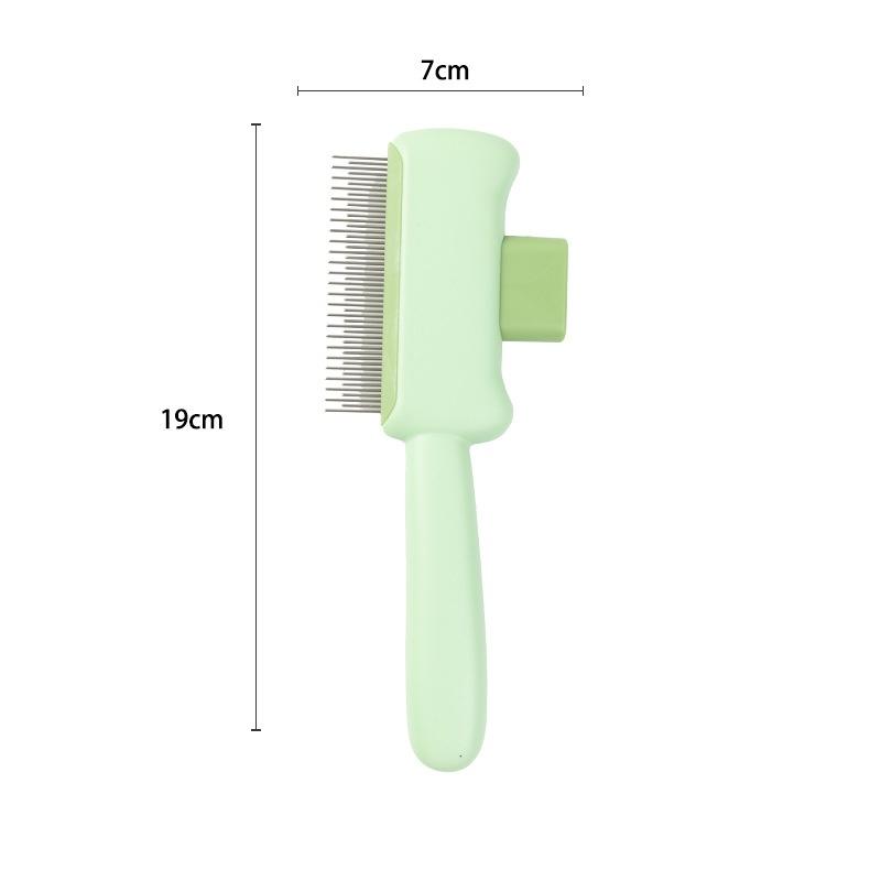 New Pet Comb for Cats & Dogs - Detangling Brush with Self-Cleaning Design, Anti-Shedding & Flea Removal Grooming Tool