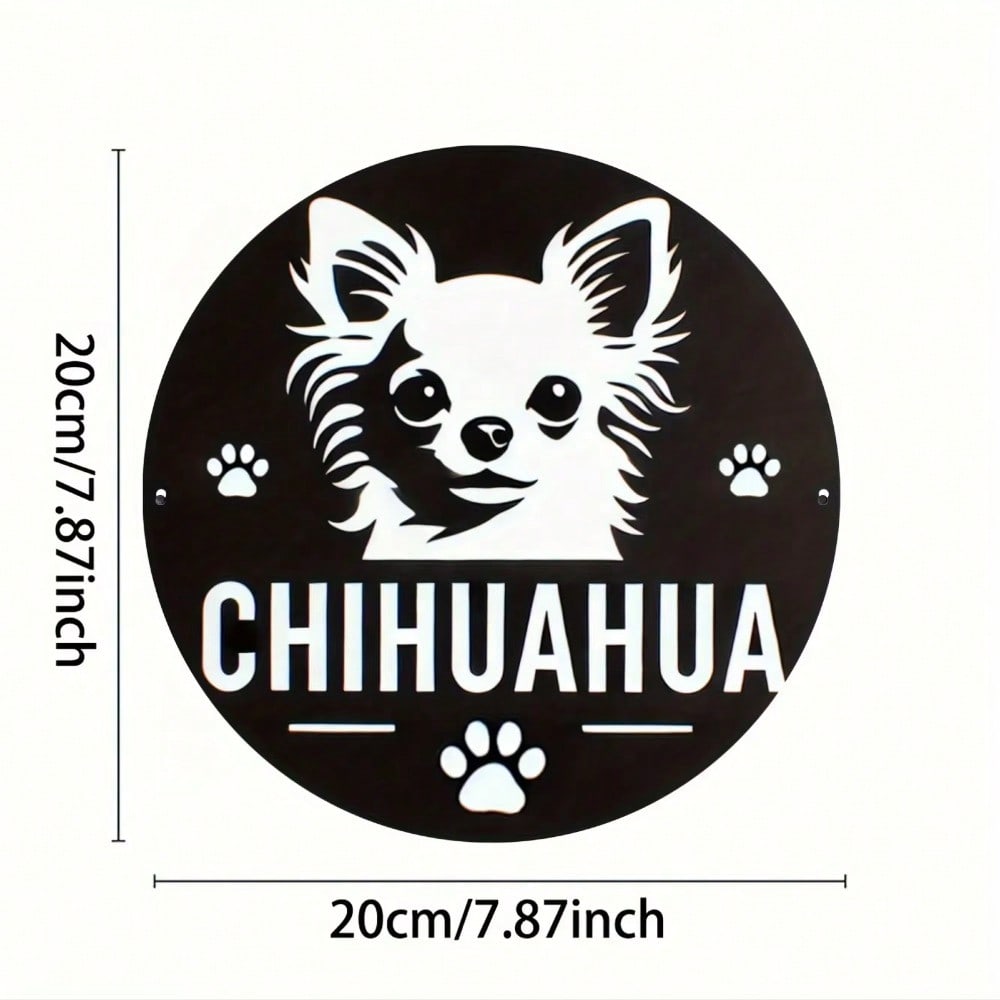 Waterproof Metal Art Dog Lover Gift Chihuahua Wall Decor Kitchen Home