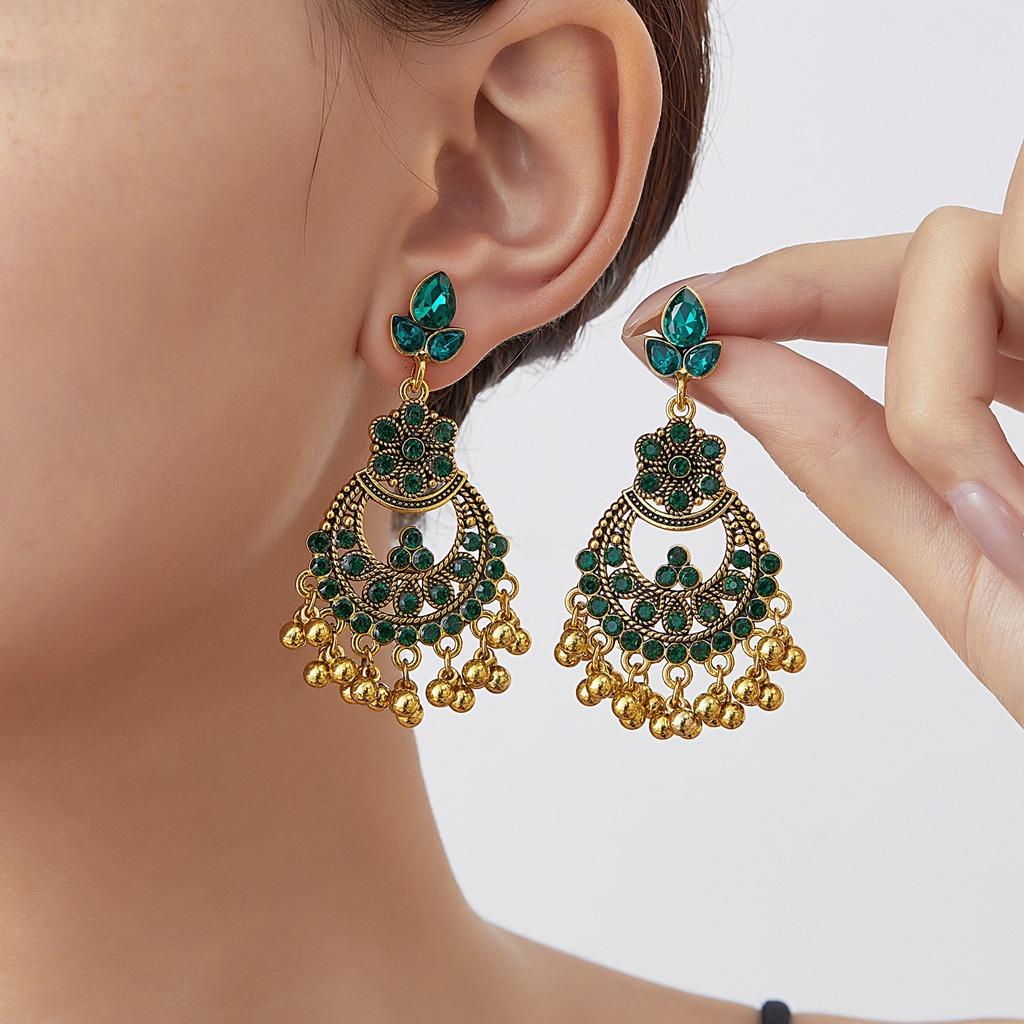 Vintage Drop Earrings Antique Floral Tassel Earrings Bohemian Dangle Earrings Ethnic For Vacations Ethnic Parties Casual Wear
