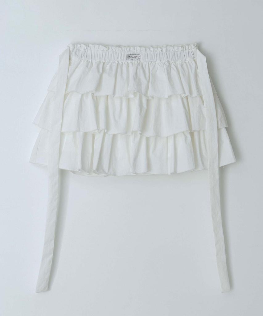 Hauseuobeupondeu Volume Ruffled Cotton Skirt_Ivory