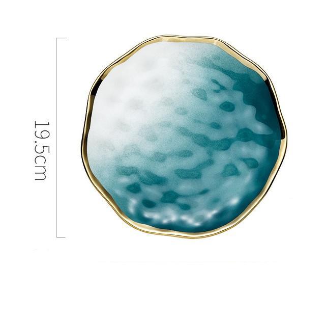 

Творческая личность Golden EdgeКерамическая тарелка для стейка Европейская изысканная выпечка Западная посуда