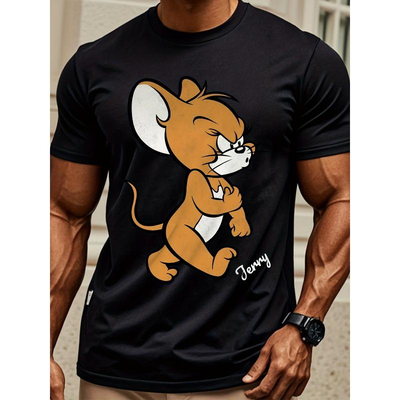 

Європейські розміри Чоловіча футболка Tom and Jerry | Смішна футболка з принтом, Короткий рукав, Для будь-якої пори року L чорний